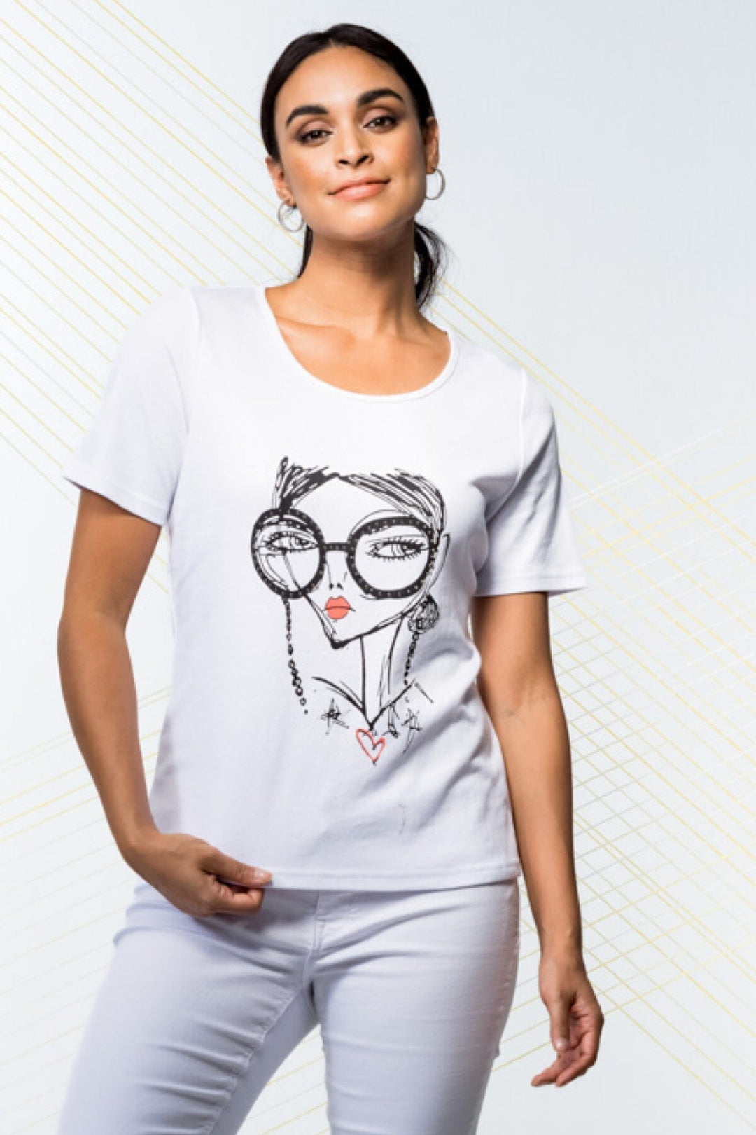 T-shirt avec portrait Femme - Hauts - T-shirt Elena Wang