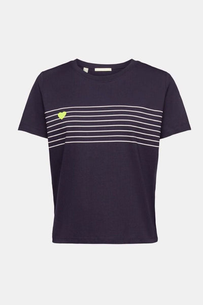 T-shirt avec un coeur Esprit XS Marine-404 