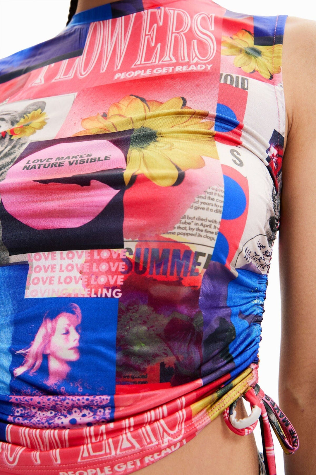T-shirt collage froncé Femme - Hauts - Camisole Desigual