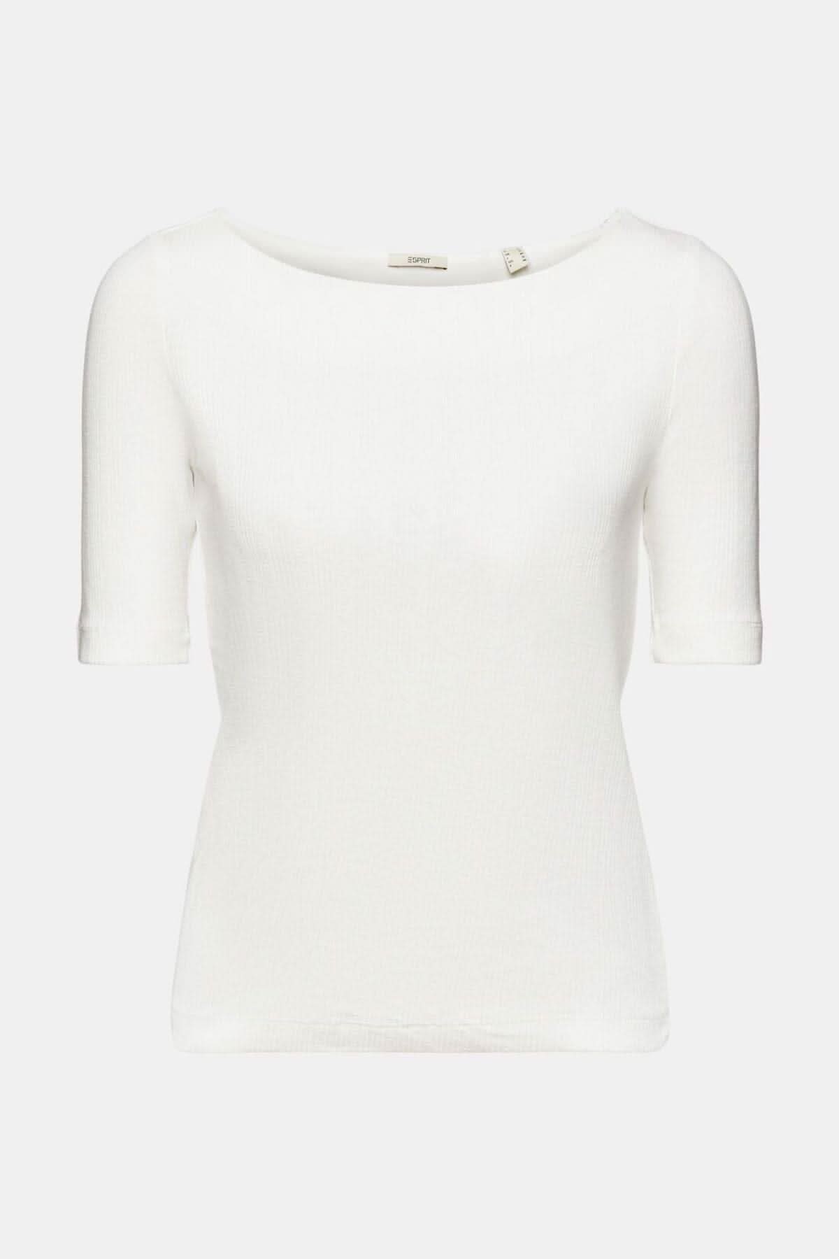 T-shirt côtelé pointelle Esprit 