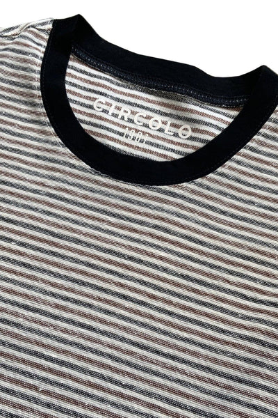 T-shirt en lin et coton Circolo S Noir 