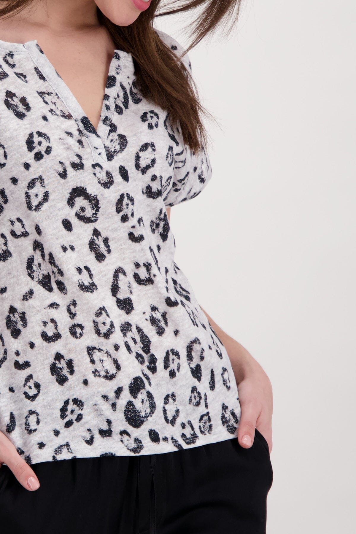 T-shirt motif léopard Monari 